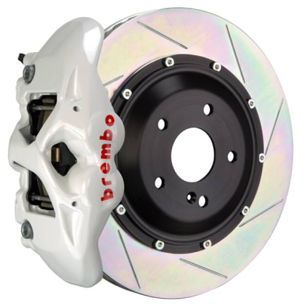 Brembo - Brembo 2S2.9018A6 Brembo 06-09 997.1 GT3 Rear GT BBK 4 Piston Cast 380x28 2pc Rotor Slotted Type1-White