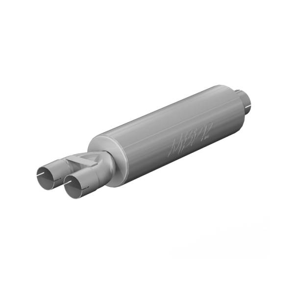MBRP - MBRP Exhaust pGP190810 MBRP Universal Muffler 3in Inlet/Dual 2.5in Outlet 30in Length T409 SS Mild Tone (NO DROPSHIP)