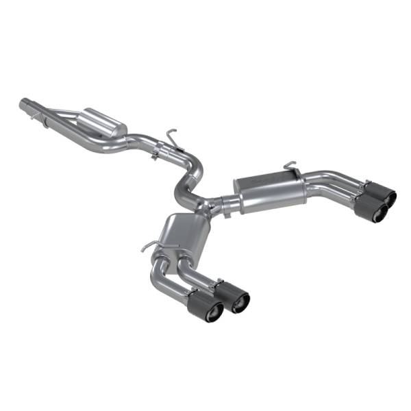 MBRP - MBRP Exhaust pS46013CF MBRP 15-18 Audi S3 SS 3in Quad Split Rear Exit w/ Carbon Fiber Tips - T304