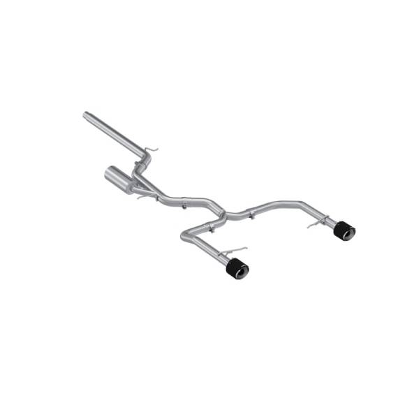 MBRP - MBRP Exhaust pS46153CF MBRP 2022 VW Jetta GLI 2.0 TSI 3in Cat Back T304 SS 2.5in Dual Split Rear w/ Carbon Fiber Tips
