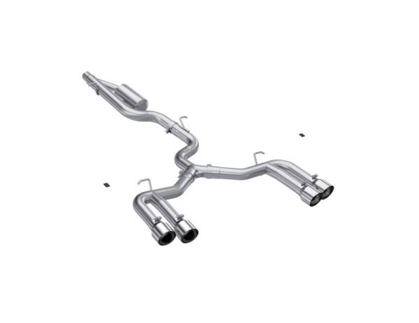 MBRP - MBRP Exhaust pS4620304 MBRP 22-24 Audi S3 2.0L Armor Pro T304 SS 3in Cat-Back Quad Split Rear Exhaust - Valve Delete