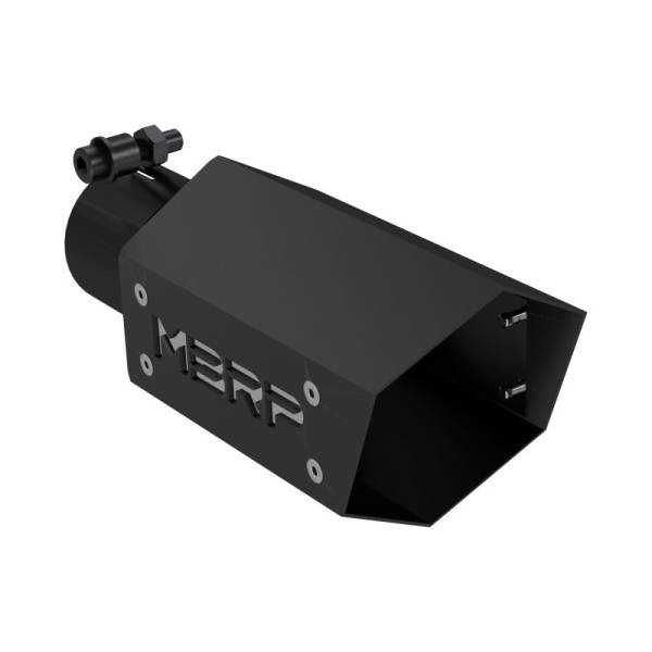 MBRP - MBRP Exhaust pT5173BLK MBRP Universal 4in Hex Tip 2.5in Inlet 10in Length w/ Logo - Black Coated