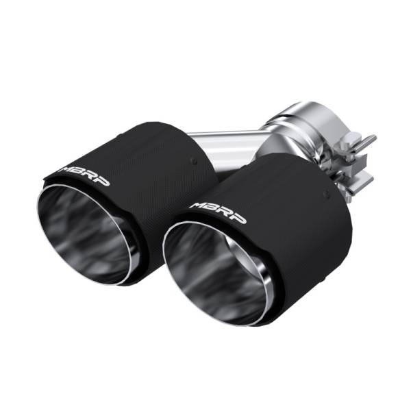 MBRP - MBRP Exhaust pT5177CF MBRP Universal Carbon Fiber Dual Tip 4in OD/2.5in Inlet