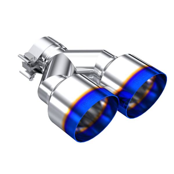 MBRP - MBRP Exhaust pT5178BE MBRP Burnt End Tip 2.5 ID Dual 4 OD Out 9.5 length Single wall 304 Stainless Steel Driver Side