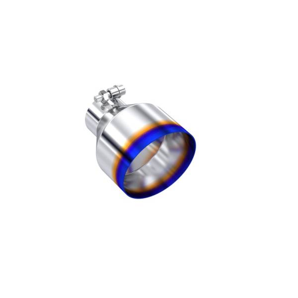 MBRP - MBRP Exhaust pT5190BE MBRP Univ. T304 Stainless Steel Burnt End Tip 2.5in ID / 5in OD / 6.5in Length Angle Cut Single Wall