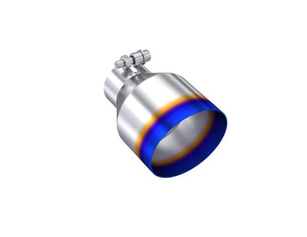 MBRP - MBRP Exhaust pT5191BE MBRP Universal Burnt SS Tip 2.5in ID / 4.5in OD Out / 6.5in Length Angle Cut Single Wall