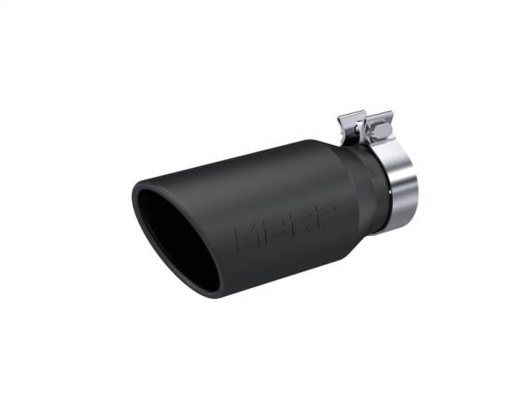 MBRP - MBRP Exhaust pT5196BLK MBRP Universal Tip 4.5in OD / 3.2in Inlet / 10in Length / Angled Cut Rolled End - Black
