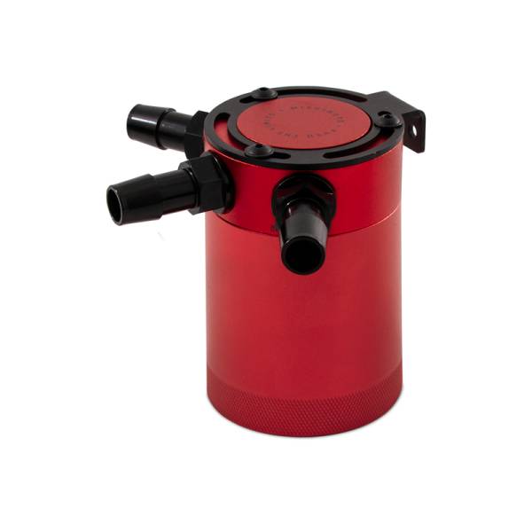 Mishimoto - Mishimoto MMBCC-CBTHR-RD Mishimoto Compact Baffled Oil Catch Can 3-Port - Red