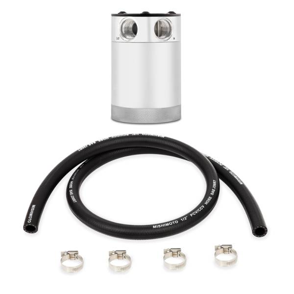 Mishimoto - Mishimoto MMBCC-CBTWO-P Mishimoto Compact Baffled Oil Catch Can - 2-Port - Polished