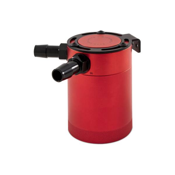 Mishimoto - Mishimoto MMBCC-CBTWO-RD Mishimoto Compact Baffled Oil Catch Can - 2-Port - Red