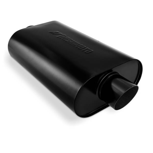 Mishimoto - Mishimoto MMEXH-MF-AT-25CCBK Mishimoto Muffler with 2.5in Center Inlet/Outlet - Angled Tip - Black