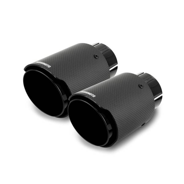 Mishimoto - Mishimoto MMEXH-TIP-CFD25BK Mishimoto 2x Carbon Fiber Muffler Tip 2.5in Inlet 3.5in Outlet Black