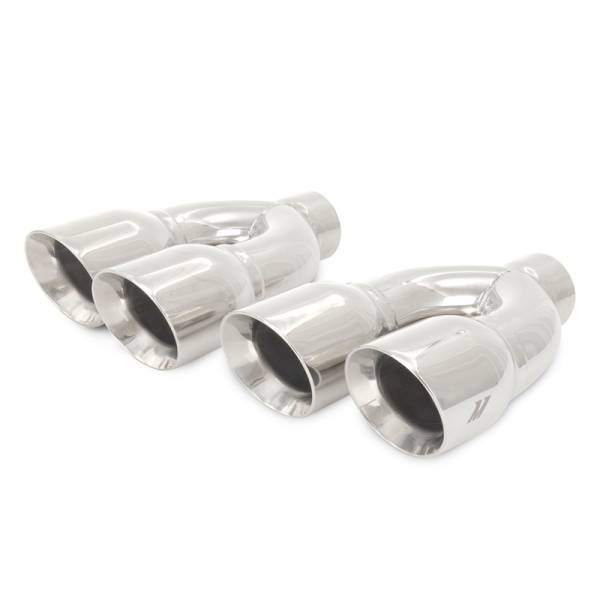 Mishimoto - Mishimoto MMEXH-TIP-QY25P Mishimoto Universal Steel Muffler Tip 2.5in Inlet Dual Y Polished
