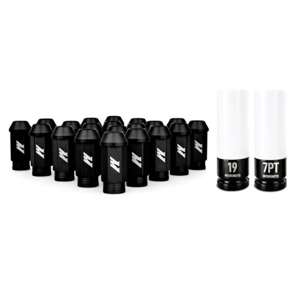 Mishimoto - Mishimoto MMLG-125-20LBK Mishimoto Aluminum Locking Lug Nuts M12x1.25 20pc Set Black