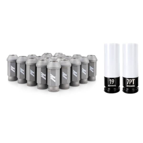 Mishimoto - Mishimoto MMLG-M14-20LSL Mishimoto Steel Locking Lug Nuts M14x1.5 20pc Set Silver - Fits select 1998-2024 Land Rover, Jaguar applications