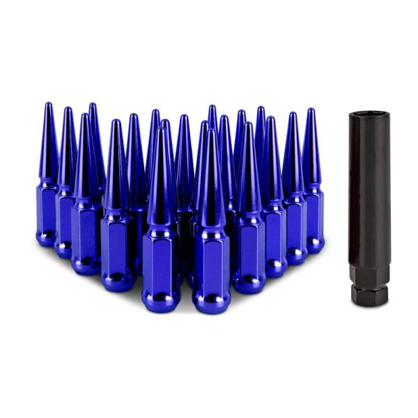 Mishimoto - Mishimoto MMLG-SP1215-20BL Mishimoto Steel Spiked Lug Nuts M12x1.5 20pc Set - Blue