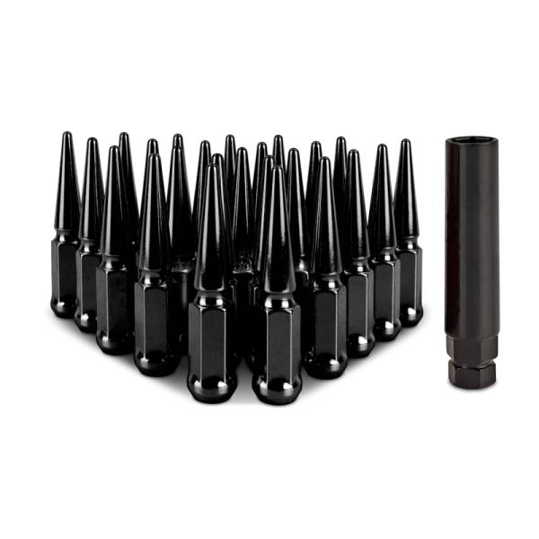 Mishimoto - Mishimoto MMLG-SP1415-24BK Mishimoto Mishimoto Steel Spiked Lug Nuts M14 x 1.5 24pc Set Black