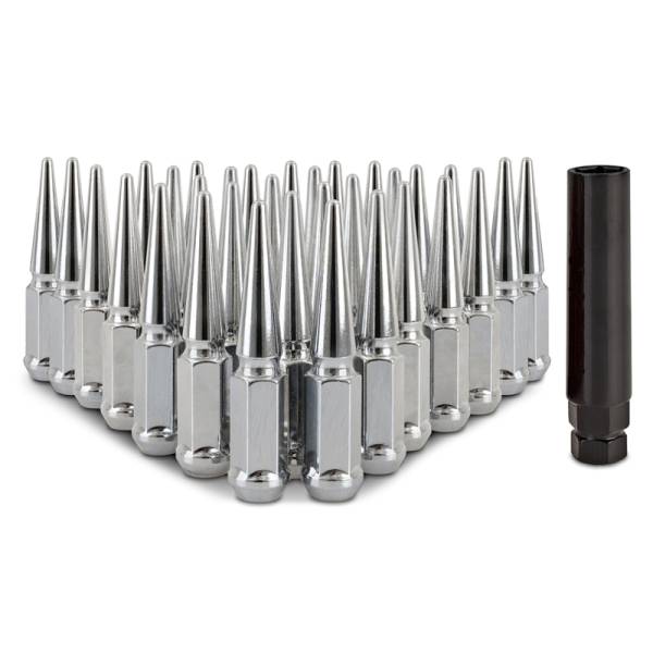 Mishimoto - Mishimoto MMLG-SP1415-32CH Mishimoto Mishimoto Steel Spiked Lug Nuts M14 x 1.5 32pc Set Chrome