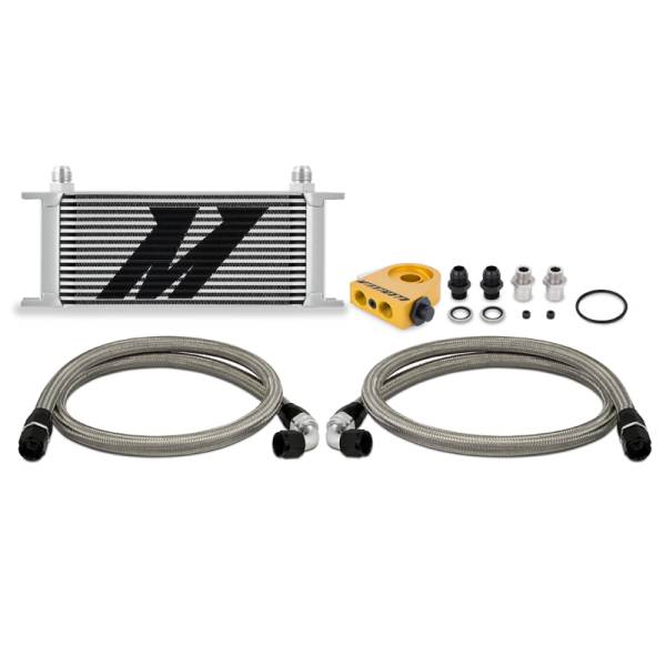 Mishimoto - Mishimoto MMOC-U16TSL Mishimoto Universal Thermostatic Oil Cooler Kit 16-Row Silver
