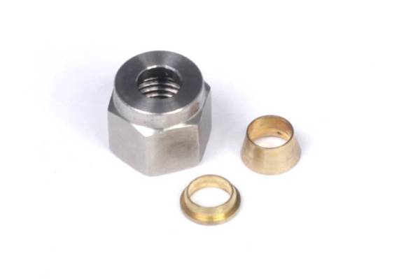 Haltech - Haltech HT-010808 Haltech 1/4in Nut & Brass Ferrule