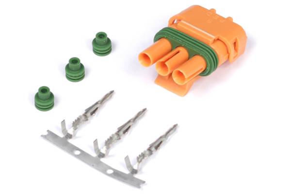 Haltech - Haltech HT-030420 Haltech Delco Weather Pack 3 Pin GM Style MAP Sensor Connector Orange Plug & Pins