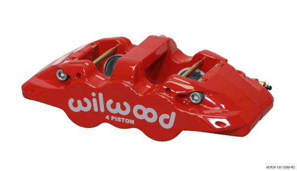 Wilwood - Wilwood 120-13286-RD Wilwood Caliper-Aero4-L/H - Red 1.88/1.62in Pistons 1.25in Disc