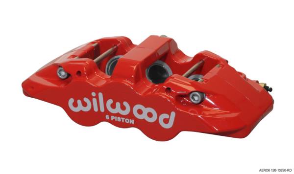 Wilwood - Wilwood 120-13290-RD Wilwood Caliper-Aero6-L/H - Red 1.62/1.12/1.12in Pistons 1.25in Disc