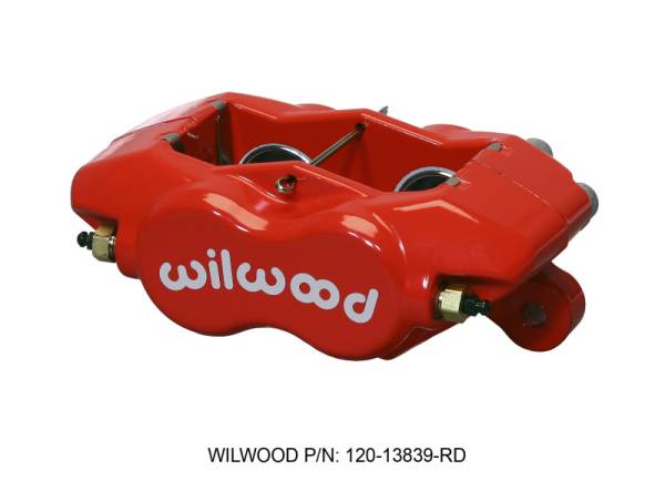 Wilwood - Wilwood 120-13839-RD Wilwood Caliper-Forged Dynalite-Red 1.38in Pistons .81in Disc