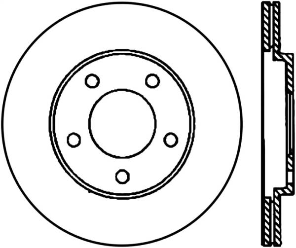 Stoptech - Stoptech 126.61087CSR StopTech Power Slot 05-10 Mustang V6/4.0L / GT V8-4.6L Rear Right CRYO Rotor