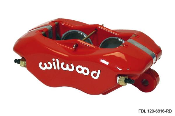 Wilwood - Wilwood 120-6816-RD Wilwood Caliper-Forged Dynalite-Red 1.75in Pistons .81in Disc