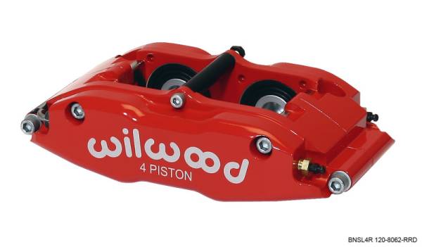Wilwood - Wilwood 120-8062-RRD Wilwood Caliper-BNSL4R-Red 1.25in Pistons 1.10in Disc
