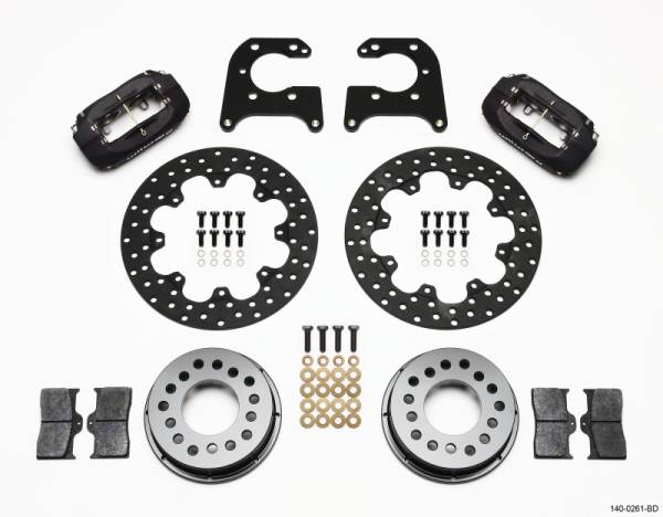 Wilwood - Wilwood 140-0261-BD Wilwood Forged Dynalite Rear Drag Kit Drilled Rotor Big Ford 2.36in Offset