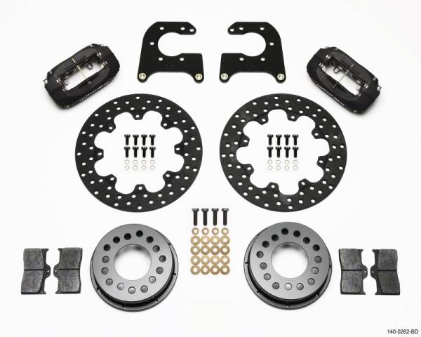 Wilwood - Wilwood 140-0262-BD Wilwood Forged Dynalite Rear Drag Kit Drilled Rotor Small Ford 2.66in Offset