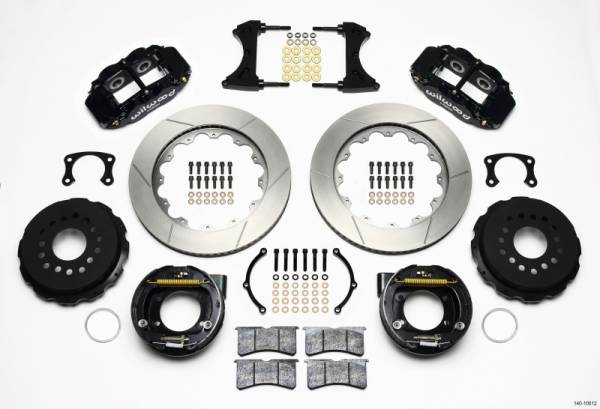 Wilwood - Wilwood 140-10012 Wilwood Narrow Superlite 4R Rear P-Brk Kit 14.00in New Big Ford 2.50in Offset