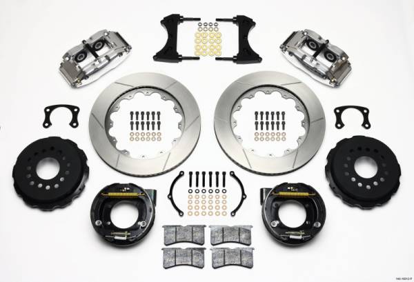 Wilwood - Wilwood 140-10012-P Wilwood Narrow Superlite 4R Rear P-Brk Kit 14.00in Polished New Big Ford 2.50in Offset