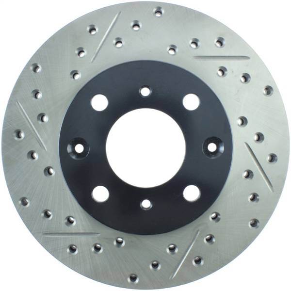 Stoptech - Stoptech 127.40023R StopTech 96-00 Honda Civic DX/HX Coupe/90-00 Civic DX/LX Sedan Slotted & Drilled Right Front Rotor
