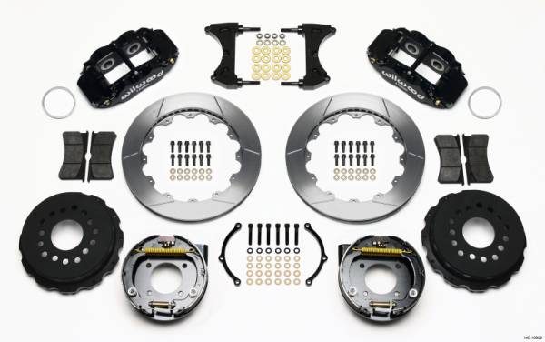 Wilwood - Wilwood 140-10909 Wilwood Narrow Superlite 4R Rear P-Brk Kit 12.88in Chevy 12 Bolt-Spec 3.15in Bearing Front mt