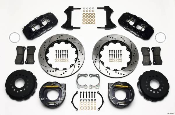 Wilwood - Wilwood 140-10944-D Wilwood AERO4 Rear P-Brake Kit 14.00in Drilled Big Ford New Style 2.36in Offset