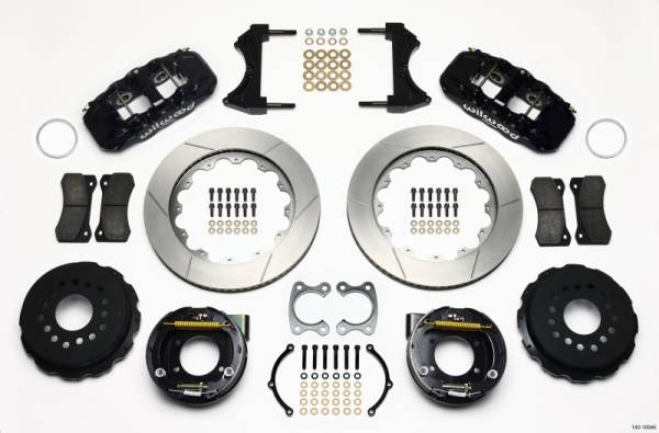 Wilwood - Wilwood 140-10946 Wilwood AERO4 Rear P-Brake Kit 14.00in Small Ford 2.66in Offset