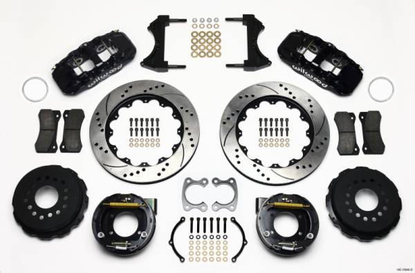 Wilwood - Wilwood 140-10946-D Wilwood AERO4 Rear P-Brake Kit 14.00in Drilled Small Ford 2.66in Offset