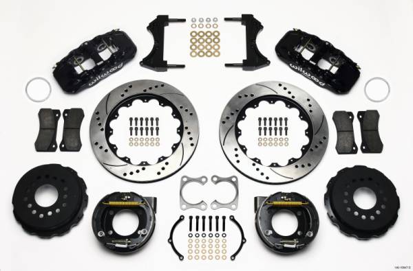 Wilwood - Wilwood 140-10947-D Wilwood AERO4 Rear P-Brake Kit 14.00in Drilled Big Ford Old Style 2.36in Offset