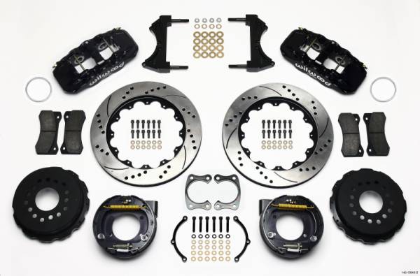 Wilwood - Wilwood 140-10948-D Wilwood AERO4 Rear P-Brake Kit 14.00in Drilled Big Ford New Style 2.50in Offset