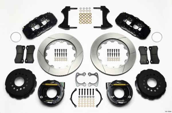 Wilwood - Wilwood 140-10949 Wilwood AERO4 Rear P-Brake Kit 14.00in Small Ford 2.50in Offset