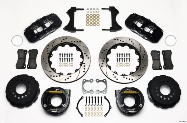 Wilwood - Wilwood 140-10949-D Wilwood AERO4 Rear P-Brake Kit 14.00in Drilled Small Ford 2.50in Offset