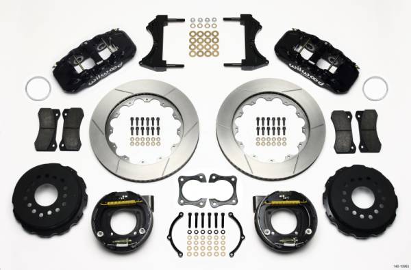 Wilwood - Wilwood 140-10953 Wilwood AERO4 Rear P-Brake Kit 14.00in 58-64 Olds/Pontiac Ends 2.81in Offset