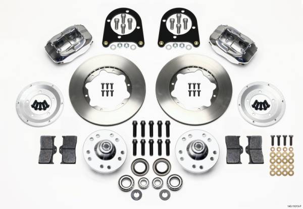 Wilwood - Wilwood 140-11013-P Wilwood Forged Dynalite Front Kit 11.00in Polished 37-48 Ford Psgr. Car Spindle