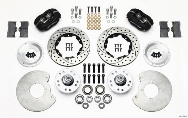 Wilwood - Wilwood 140-11014-D Wilwood Forged Dynalite Front Kit 11.00in Drilled 37-48 Ford Psgr. 360 Plate Mount