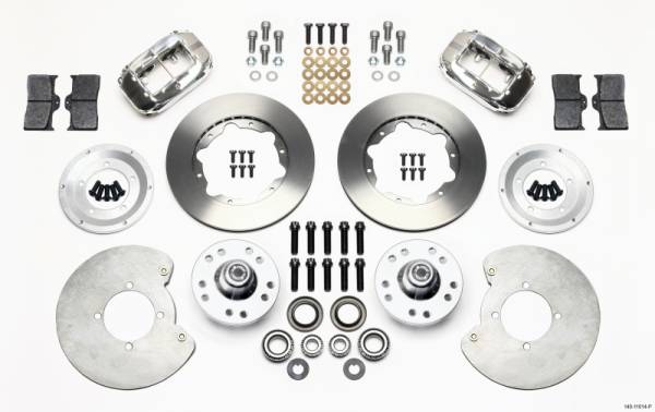 Wilwood - Wilwood 140-11014-P Wilwood Forged Dynalite Front Kit 11.00in Polished 37-48 Ford Psgr. 360 Plate Mount