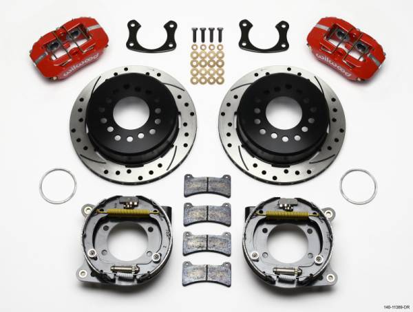 Wilwood - Wilwood 140-11389-DR Wilwood Dynapro Low-Profile 11.00in P-Brake Kit Drill-Red New Big Ford 2.50in Offset