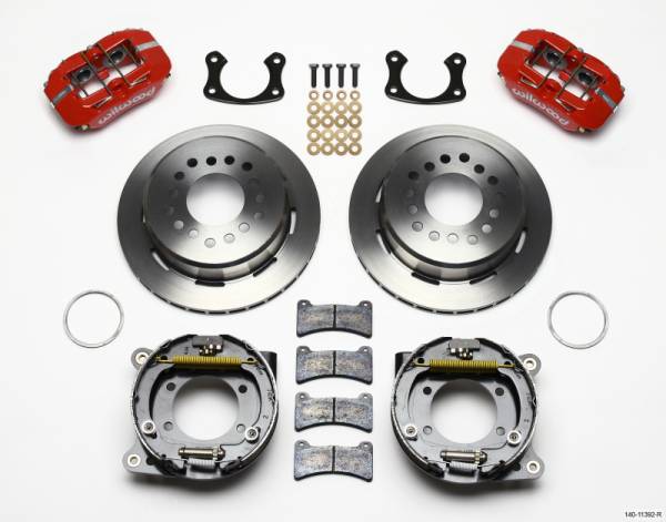 Wilwood - Wilwood 140-11392-R Wilwood Dynapro Low-Profile 11.00in P-Brake Kit - Red New Big Ford 2.50in Off Staggered Mount